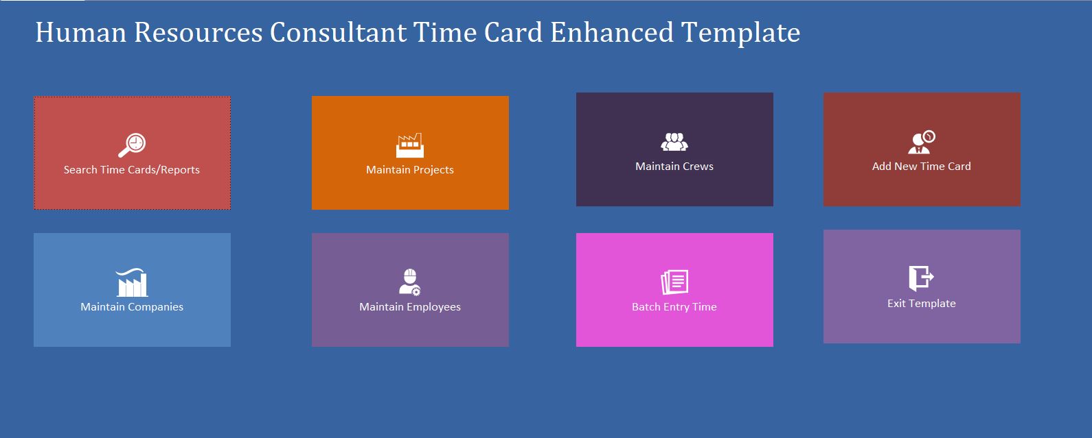 Enhanced Human Resources Consultant Time Hour/Clock Tracking Template | Tracking Database
